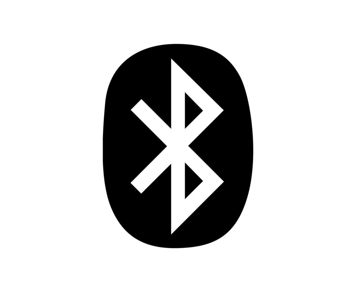 Blåtand ikon logotyp symbol svart design vektor illustration