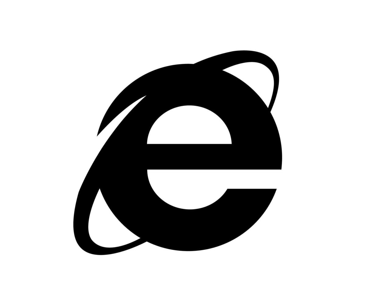 internet explorer browser logotyp varumärke symbol svart design programvara illustration vektor