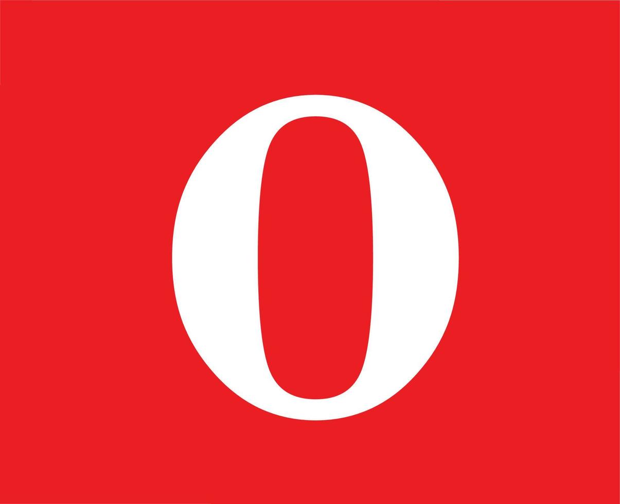 Oper Browser Marke Logo Symbol Weiß Design Software Vektor Illustration mit rot Hintergrund