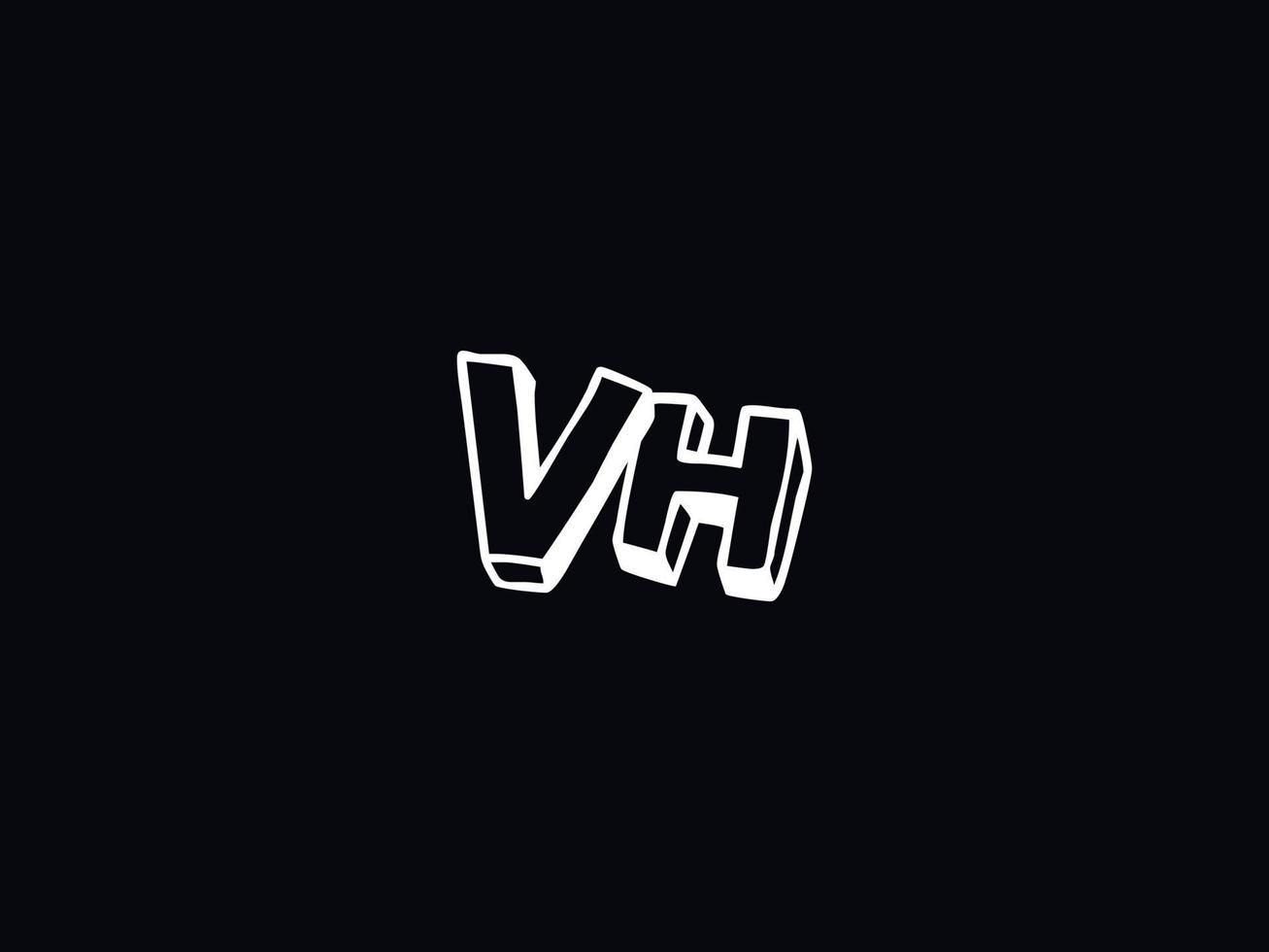 einfacher vh-logo-buchstabe, großer vh-luxus-logo-symbolvektor vektor