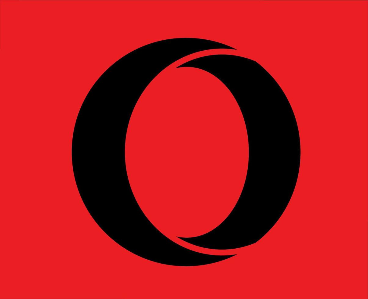 Oper Browser Logo Marke Symbol schwarz Design Software Illustration Vektor mit rot Hintergrund