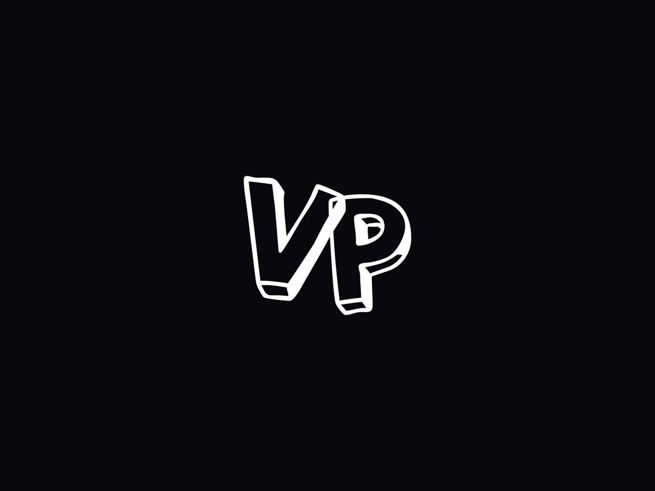 einfacher vp-Logo-Buchstabe, großer vp-Luxus-Logo-Symbolvektor vektor