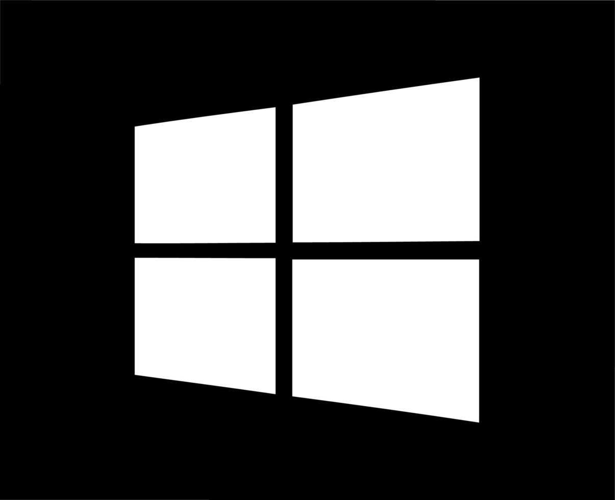 fönster symbol varumärke logotyp vit design Microsoft programvara vektor illustration med svart bakgrund