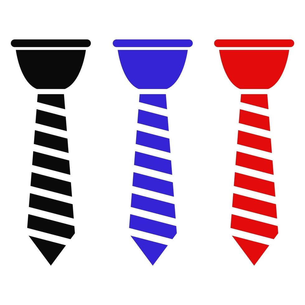 Krawatte auf weißem Hintergrund eingestellt vektor