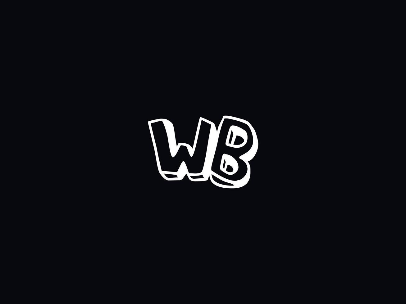 unik wb logotyp ikon, kreativ wb färgrik brev logotyp vektor
