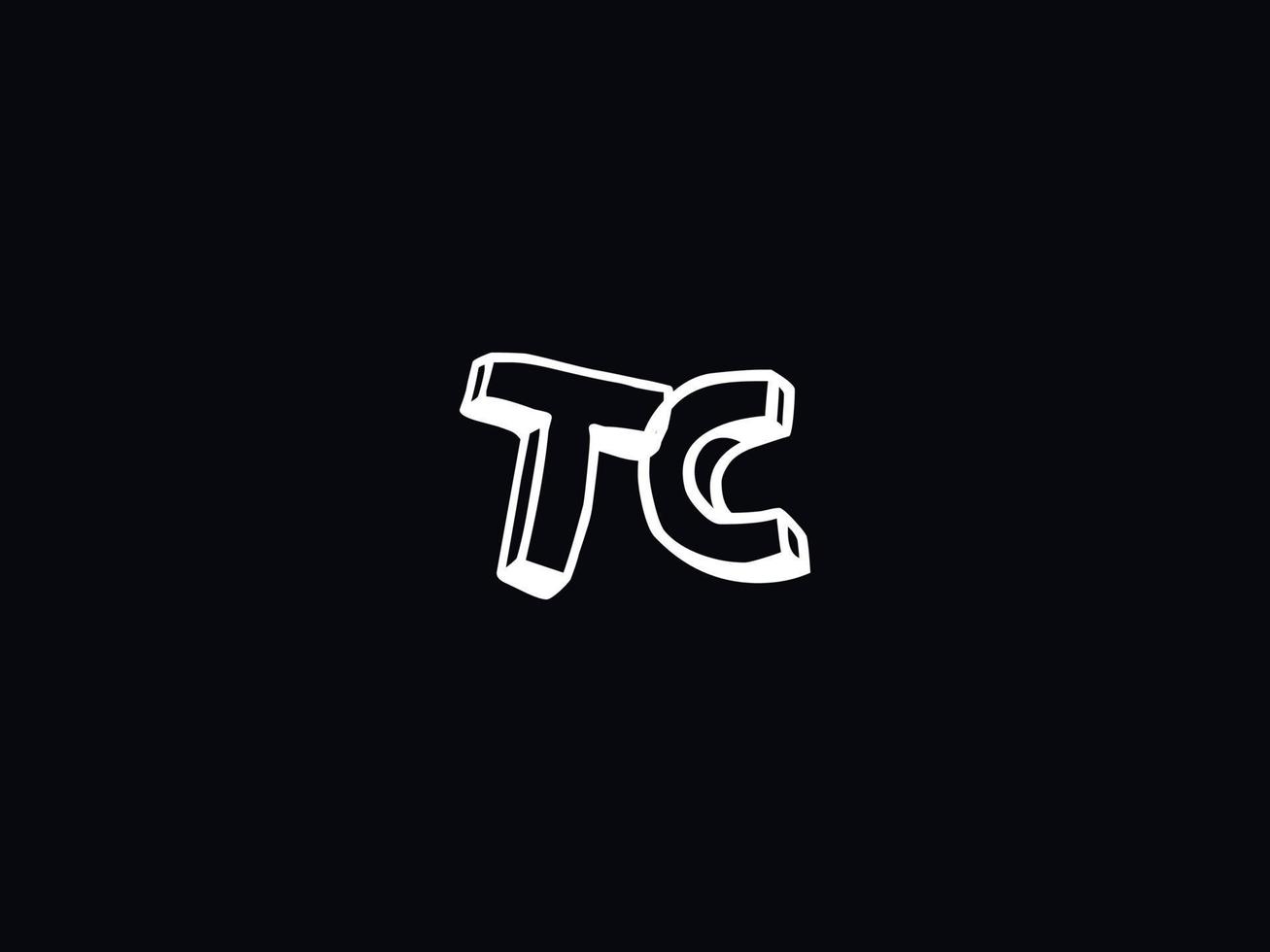 färgrik tc logotyp ikon, minimalistisk tc logotyp brev design vektor