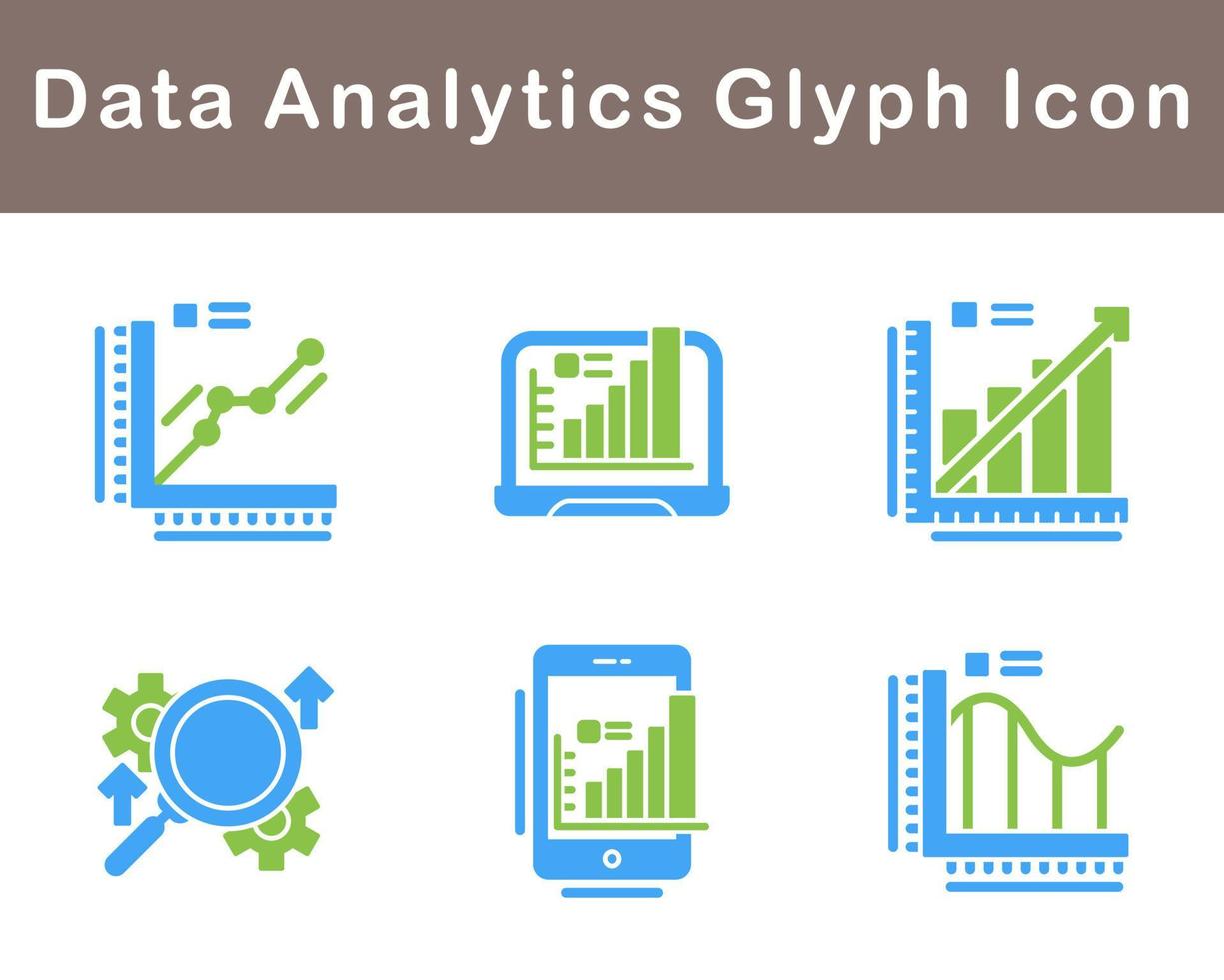data analys vektor ikon uppsättning