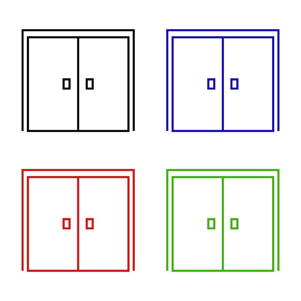 Tür auf weißem Hintergrund eingestellt vektor