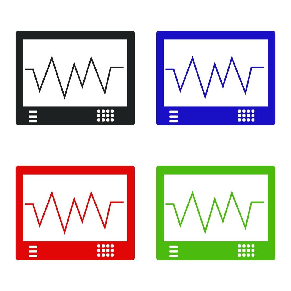 uppsättning ekg på vit bakgrund vektor