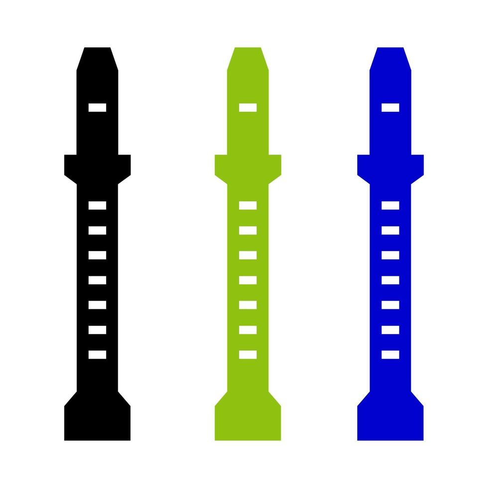 Flöte auf weißem Hintergrund eingestellt vektor