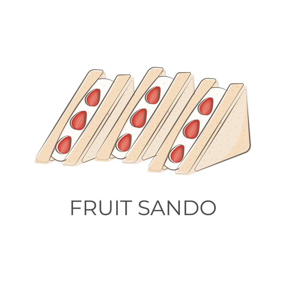 frukt sando japansk mat vektor illustration logotyp