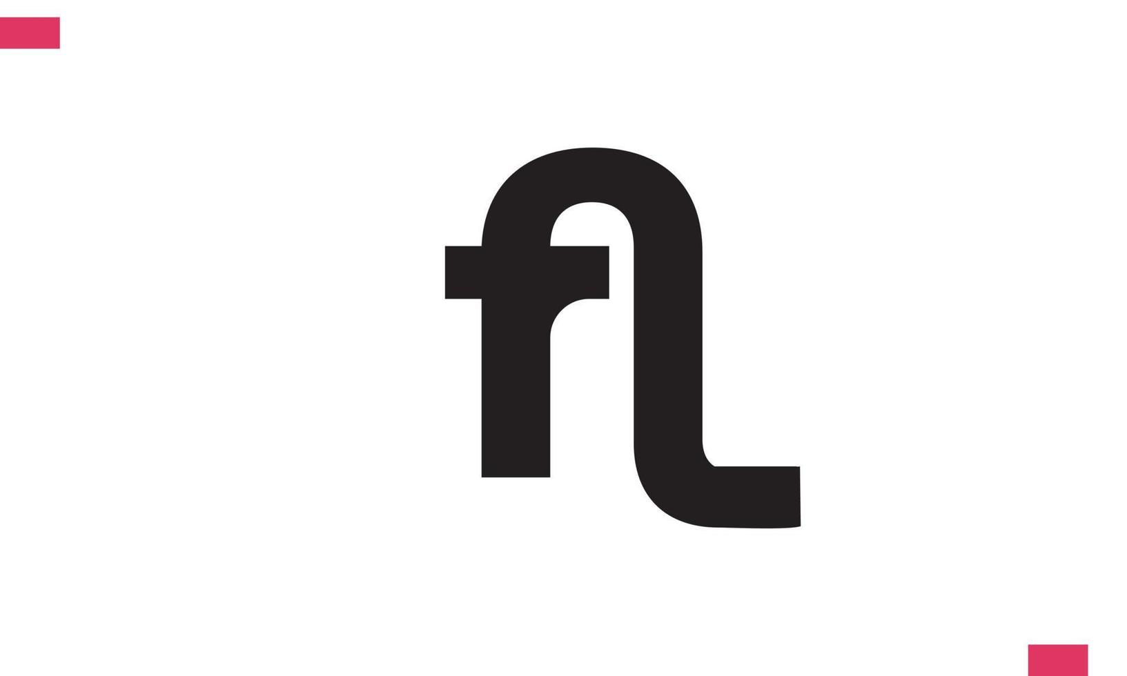 alfabetet bokstäver initialer monogram logotyp fl, lf, f och l vektor