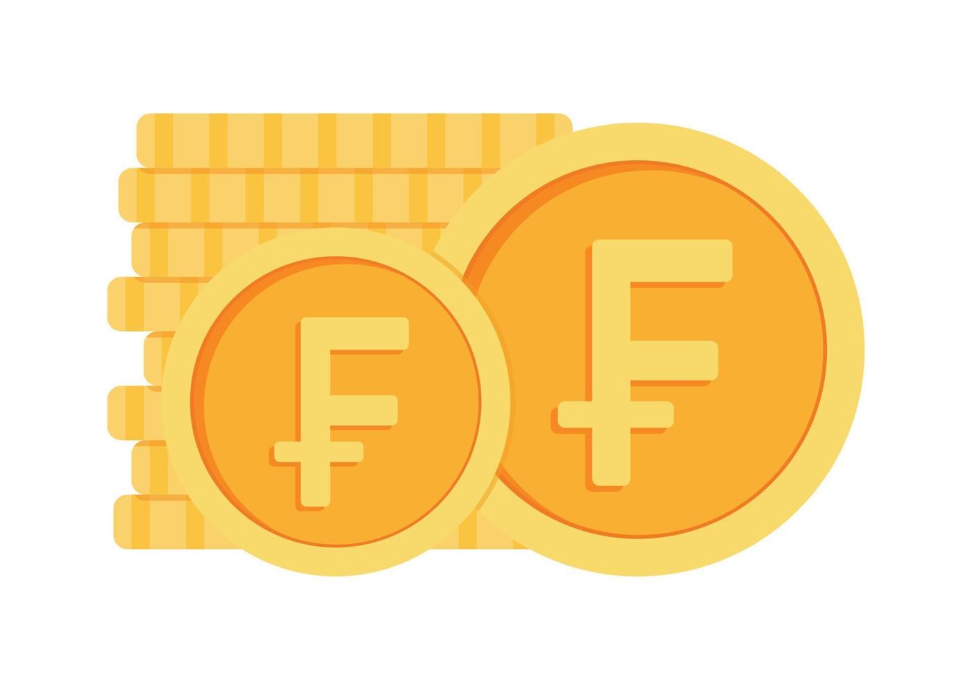 schweizerisch Franc Münzen Geld Währung Symbol Clip Art zum Geschäft und Finanzen im animiert Elemente Vektor Illustration