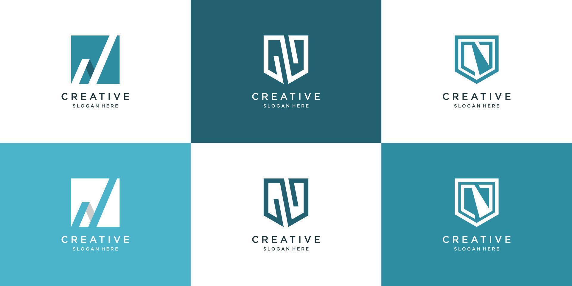 brev n logotyp design samling med kreativ modern begrepp vektor