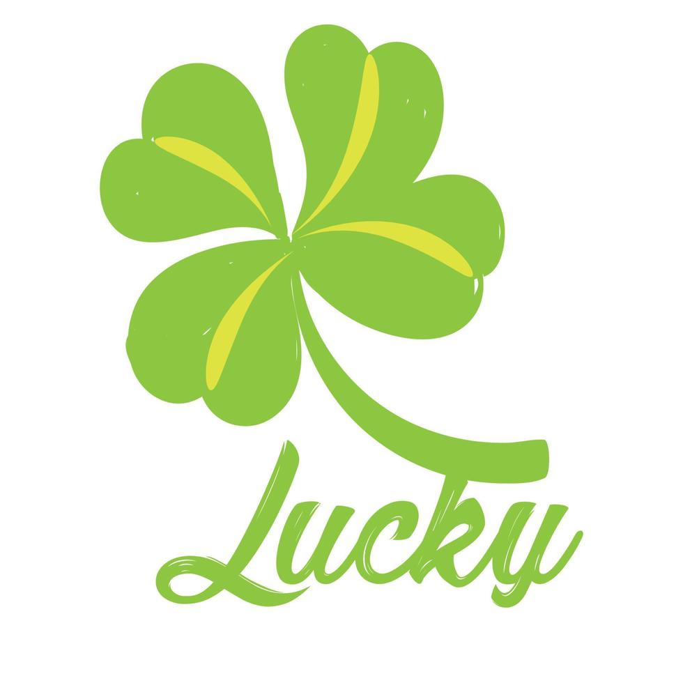 hand skissat irländsk firande design. st. Patricks dag hälsning kort. Semester tecken och klöver blad på vit bakgrund vektor