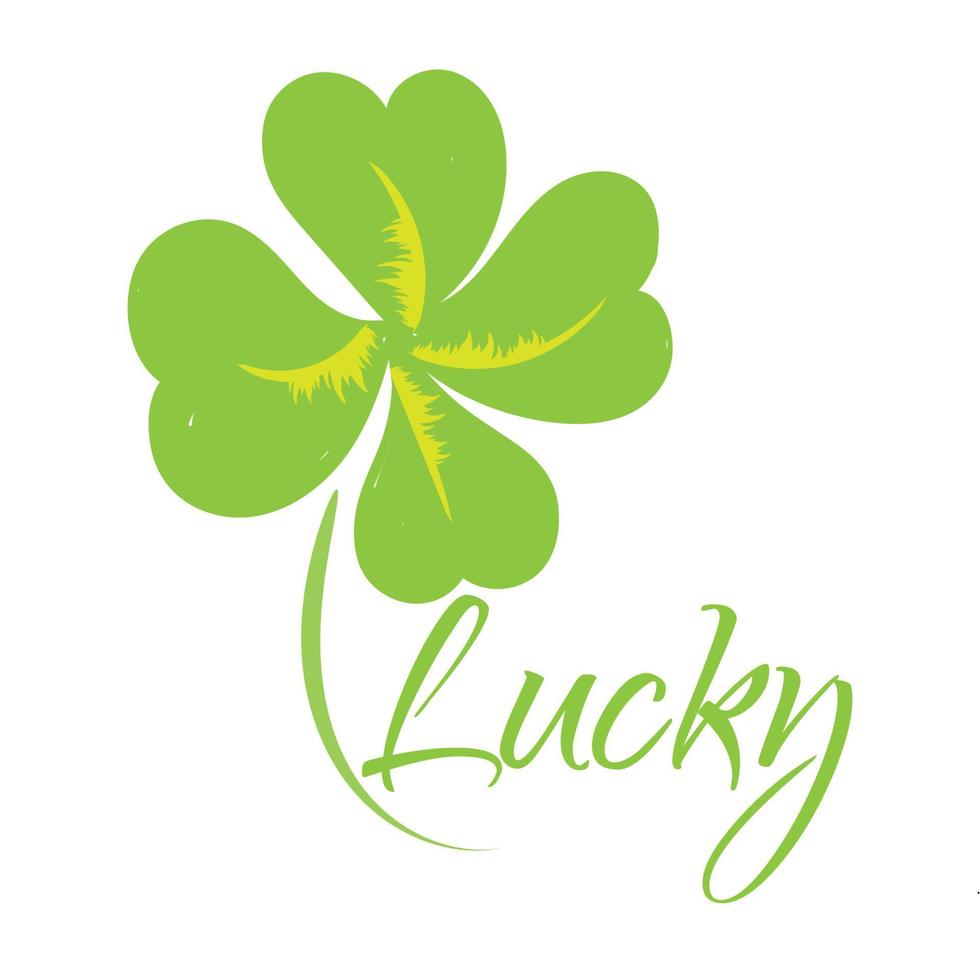 Hand skizziert irisch Feier Design. st. Patrick's Tag Gruß Karte. Urlaub Zeichen und Kleeblatt Blatt auf Weiß Hintergrund vektor