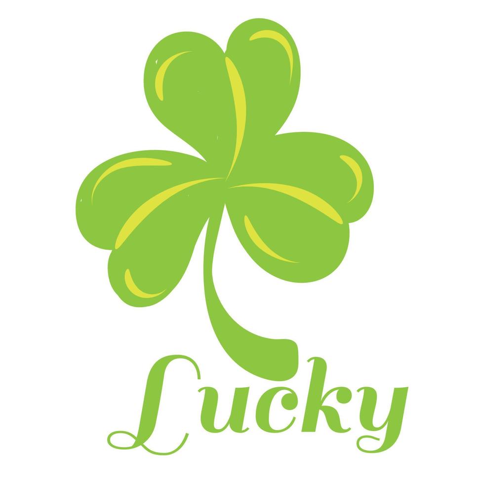 Hand skizziert irisch Feier Design. st. Patrick's Tag Gruß Karte. Urlaub Zeichen und Kleeblatt Blatt auf Weiß Hintergrund vektor