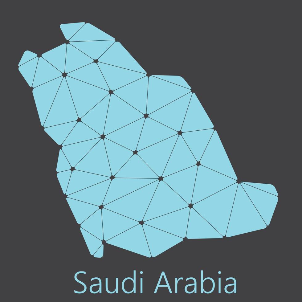 Vektor niedrig polygonal Saudi Arabien Karte.