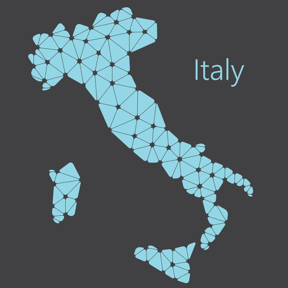 vektor låg polygonal Italien Karta.