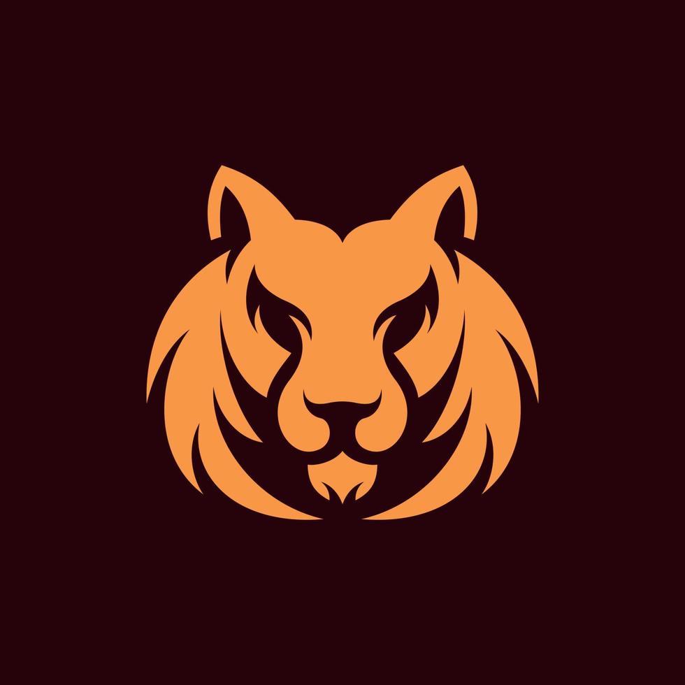 djur- tiger ansikte huvud fä modern logotyp vektor