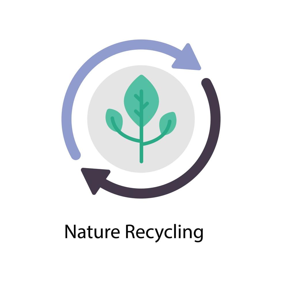 natur återvinning vektor platt ikoner. enkel stock illustration stock