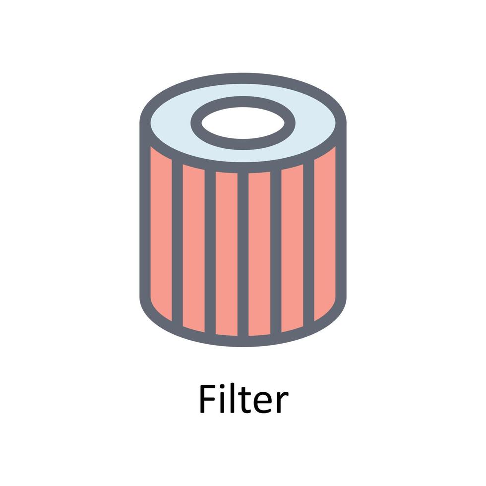 Filter Vektor füllen Gliederung Symbole. einfach Lager Illustration Lager