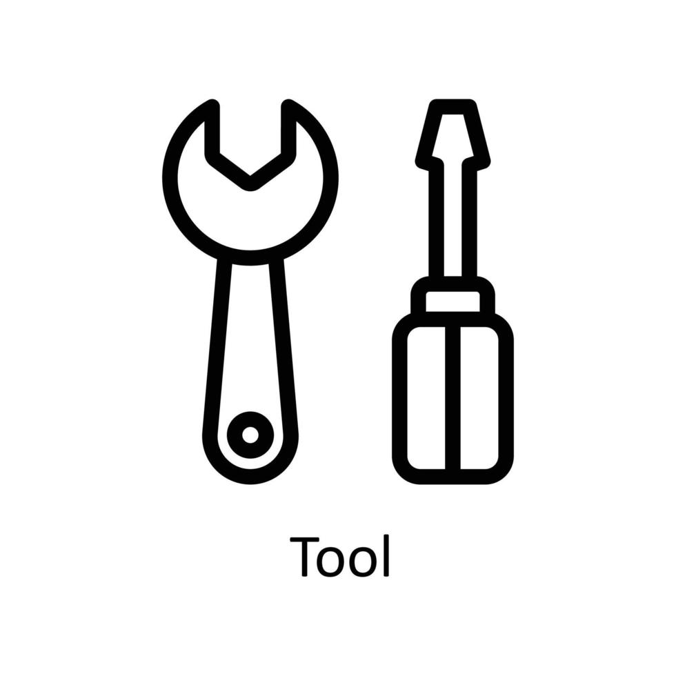verktyg vektor översikt ikoner. enkel stock illustration stock