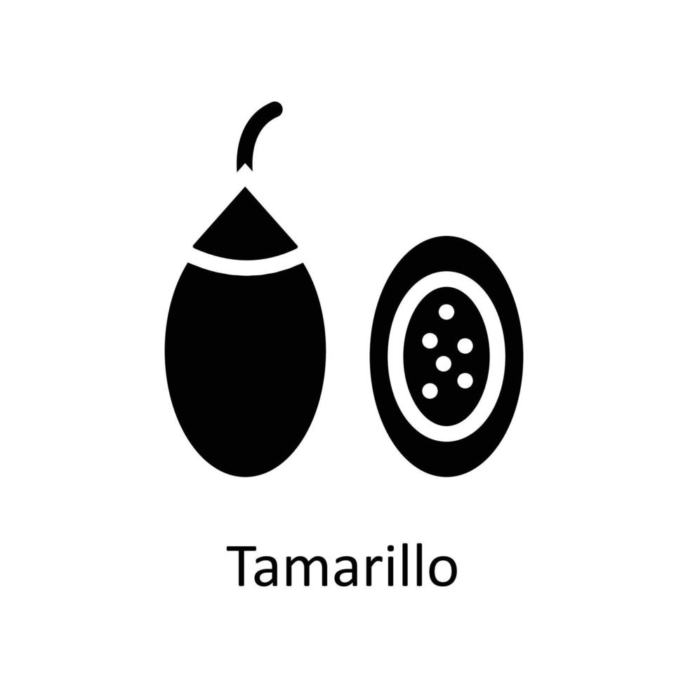 Tamarillo Vektor solide Symbole. einfach Lager Illustration Lager