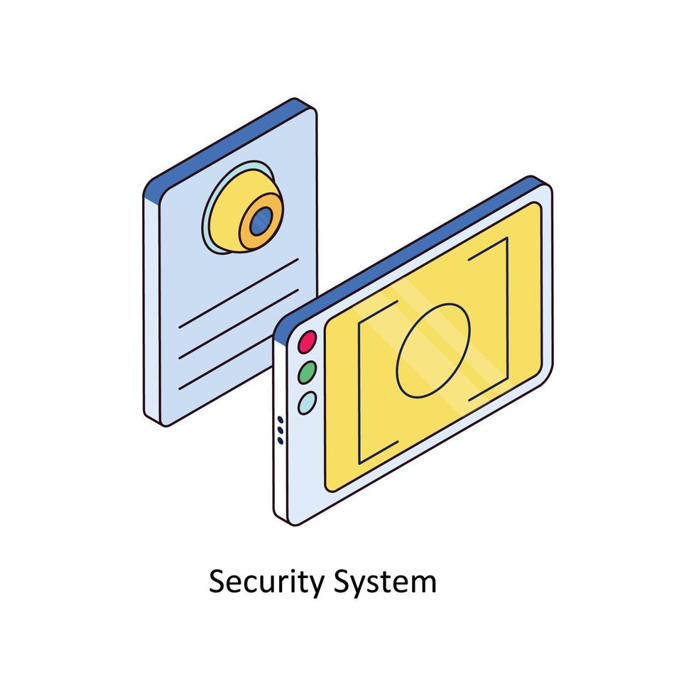 Sicherheit System Vektor isometrisch Symbole. einfach Lager Illustration