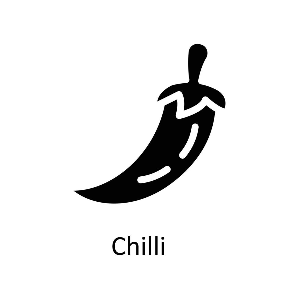 Chili Vektor solide Symbole. einfach Lager Illustration Lager