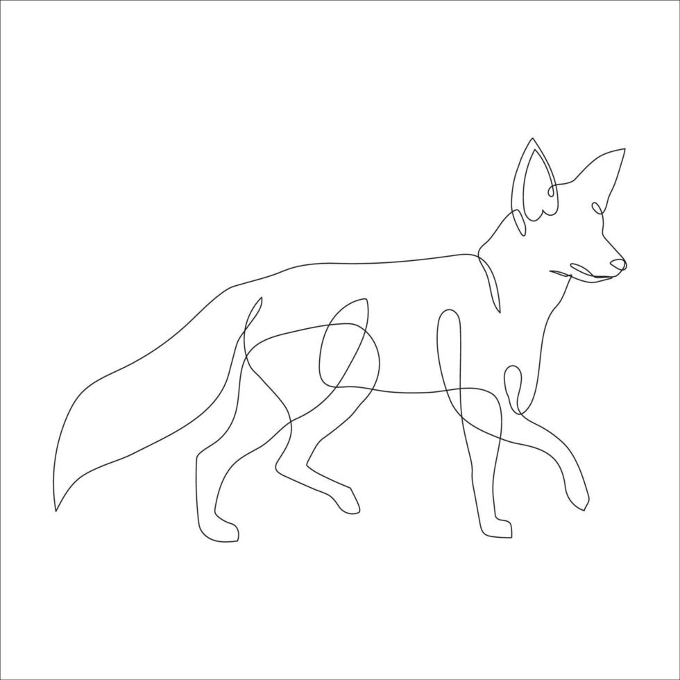 Fuchs im Linie Kunst und abstrakt Symbol. Fuchs Mauer Kunst Dekoration Design. abstrakt und minimalistisch Gliederung Fuchs Symbol. kontinuierlich einer Linie Zeichnung von ein Fuchs. Vektor Illustration