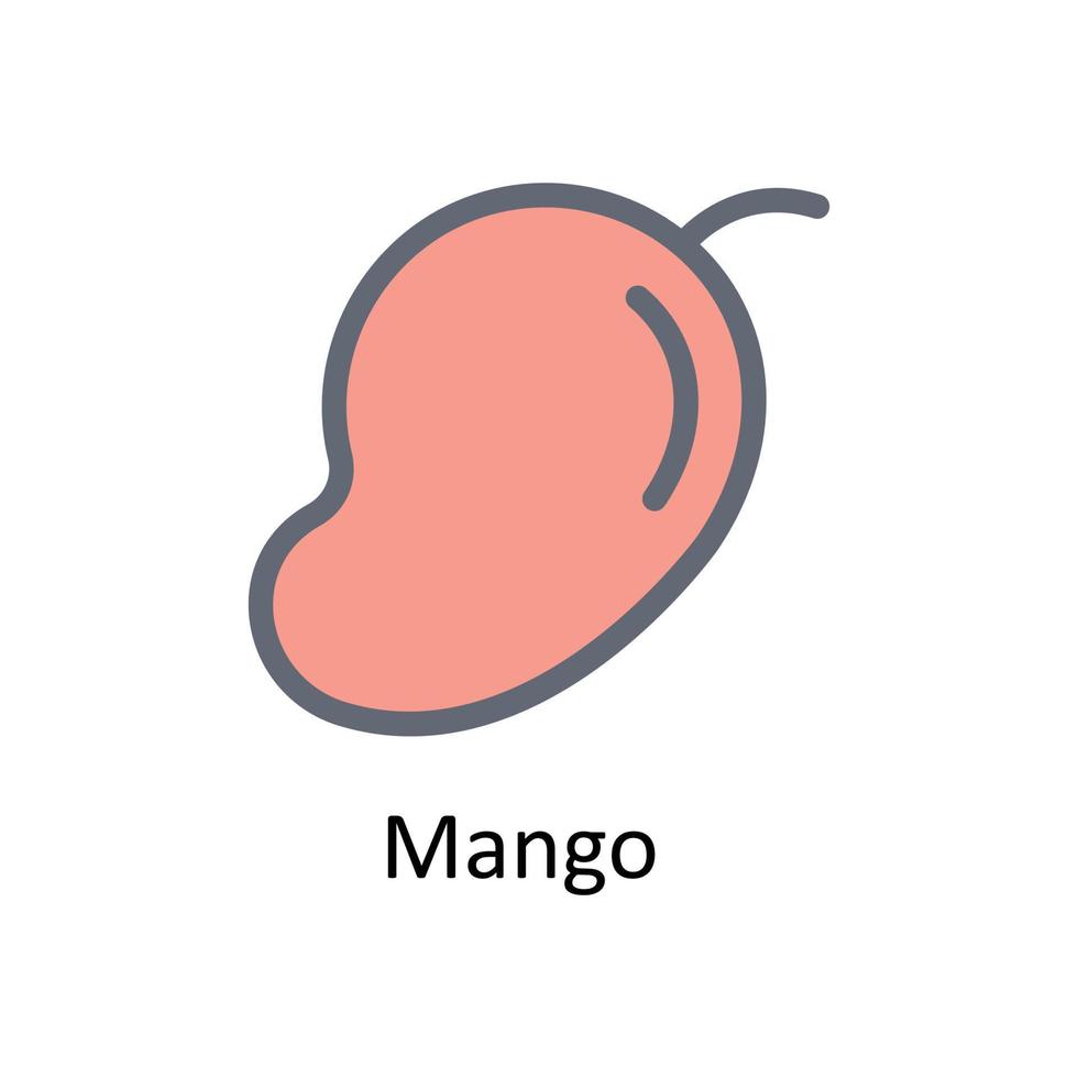 mango vektor fylla översikt ikoner. enkel stock illustration stock