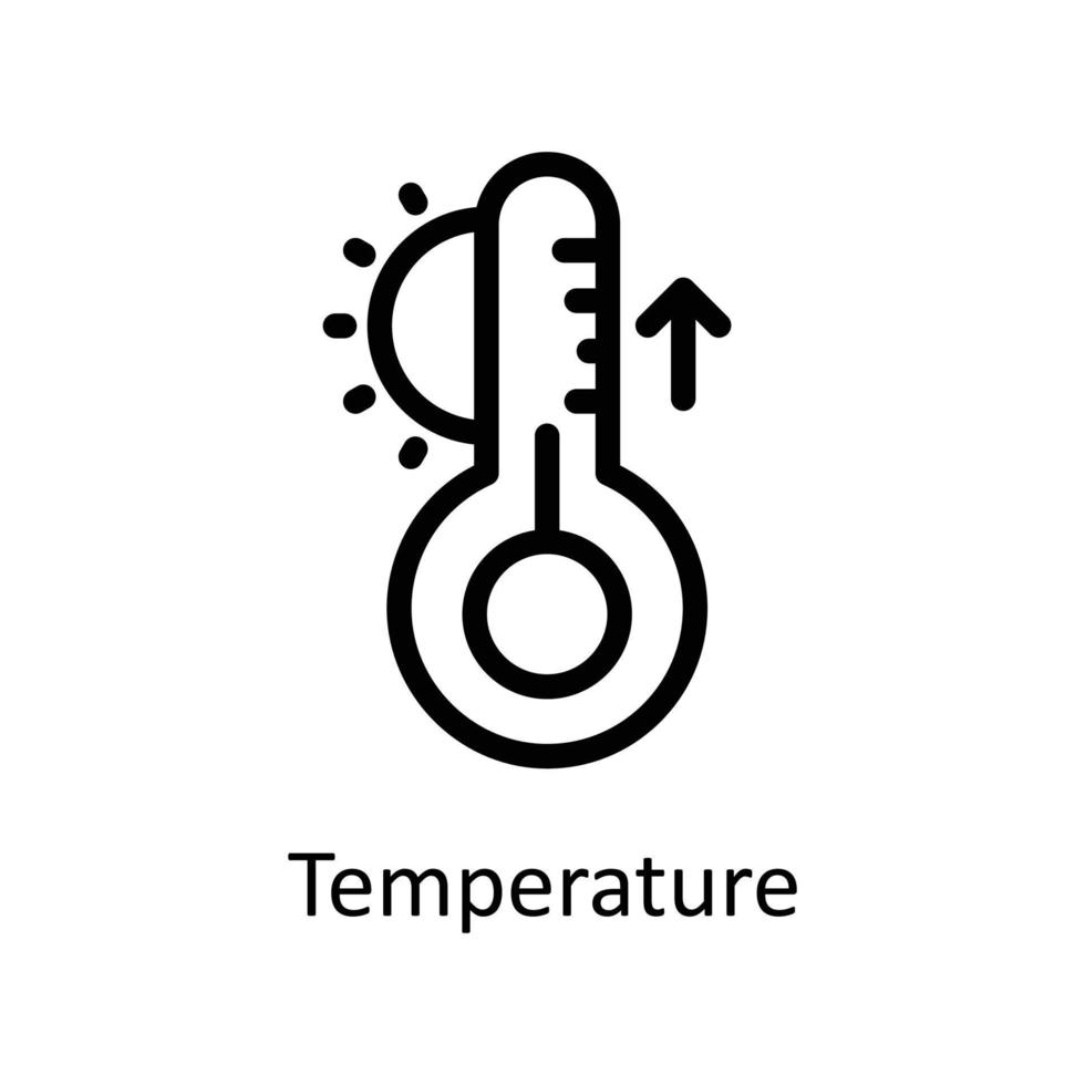 Temperatur Vektor Gliederung Symbole. einfach Lager Illustration Lager