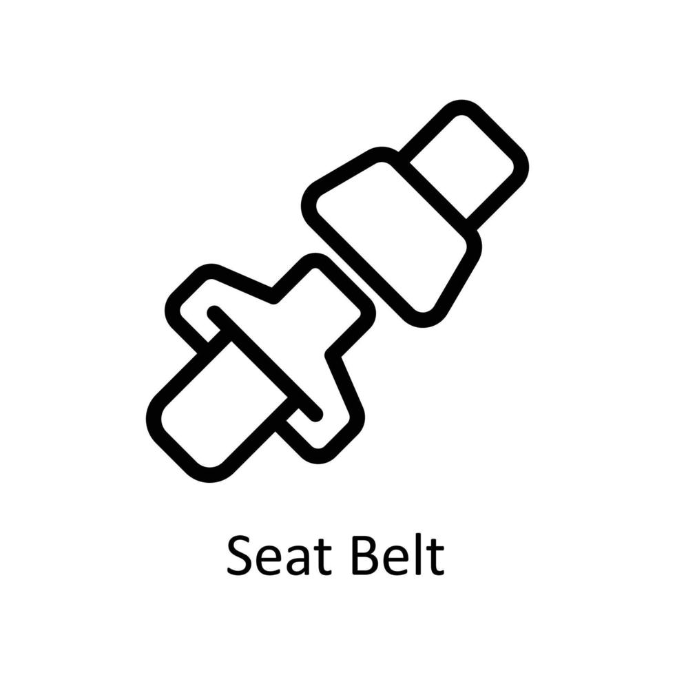 sittplats bälte vektor översikt ikoner. enkel stock illustration stock