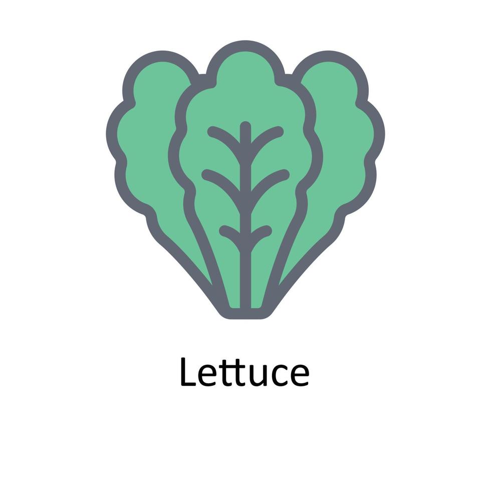 Grüner Salat Vektor füllen Gliederung Symbole. einfach Lager Illustration Lager