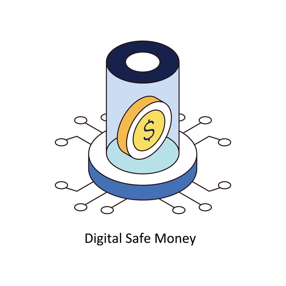 Digital sicher Geld Vektor isometrisch Symbole. einfach Lager Illustration