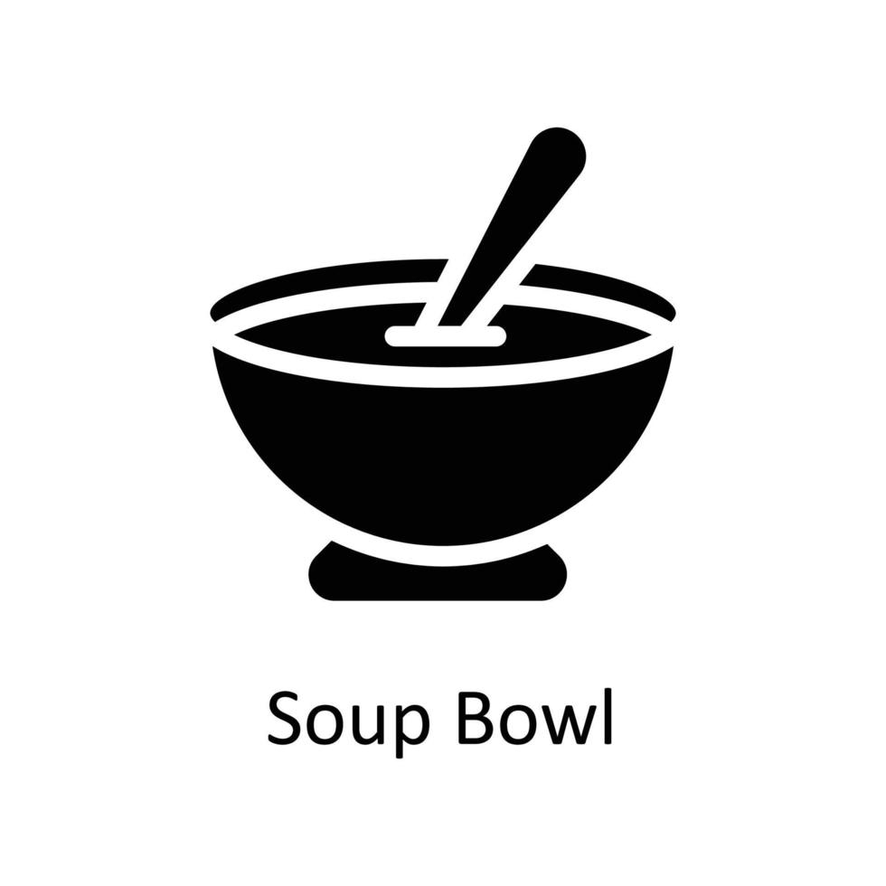 Suppe Schüssel Vektor solide Symbole. einfach Lager Illustration Lager