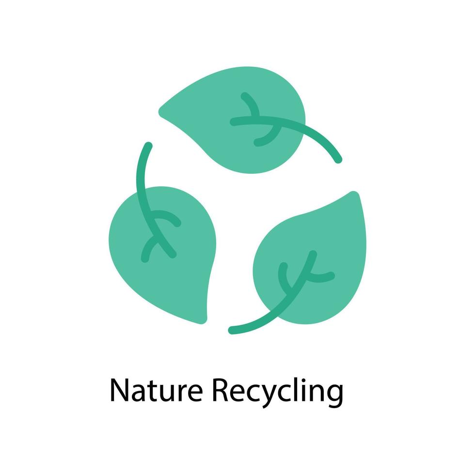 natur återvinning vektor platt ikoner. enkel stock illustration stock