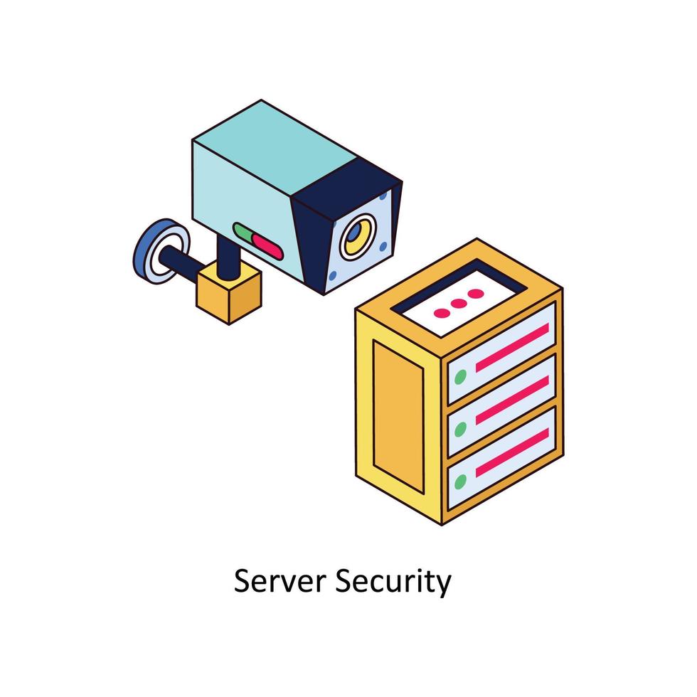 server säkerhet vektor isometrisk ikoner. enkel stock illustration