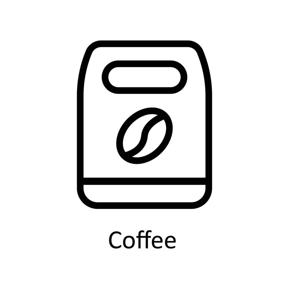 kaffe vektor översikt ikoner. enkel stock illustration stock