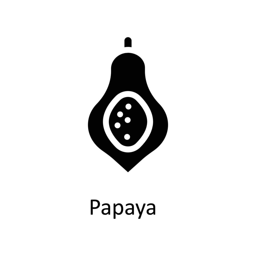 Papaya Vektor solide Symbole. einfach Lager Illustration Lager