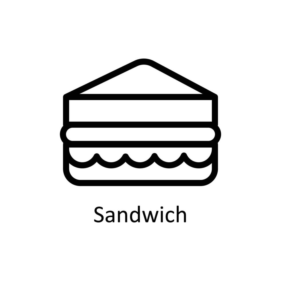 Sandwich Vektor Gliederung Symbole. einfach Lager Illustration Lager