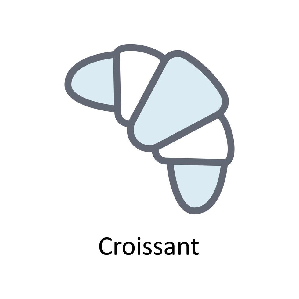 croissant vektor fylla översikt ikoner. enkel stock illustration stock