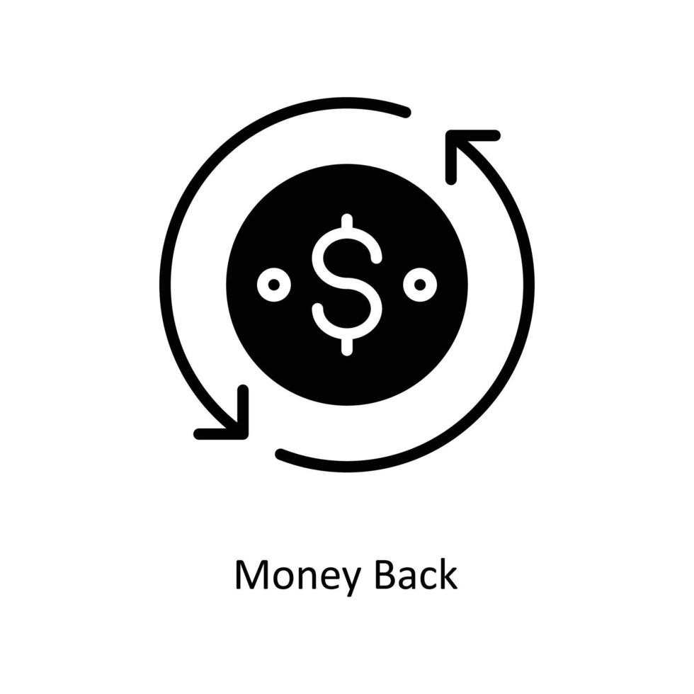 pengar tillbaka vektor fast ikoner. enkel stock illustration stock