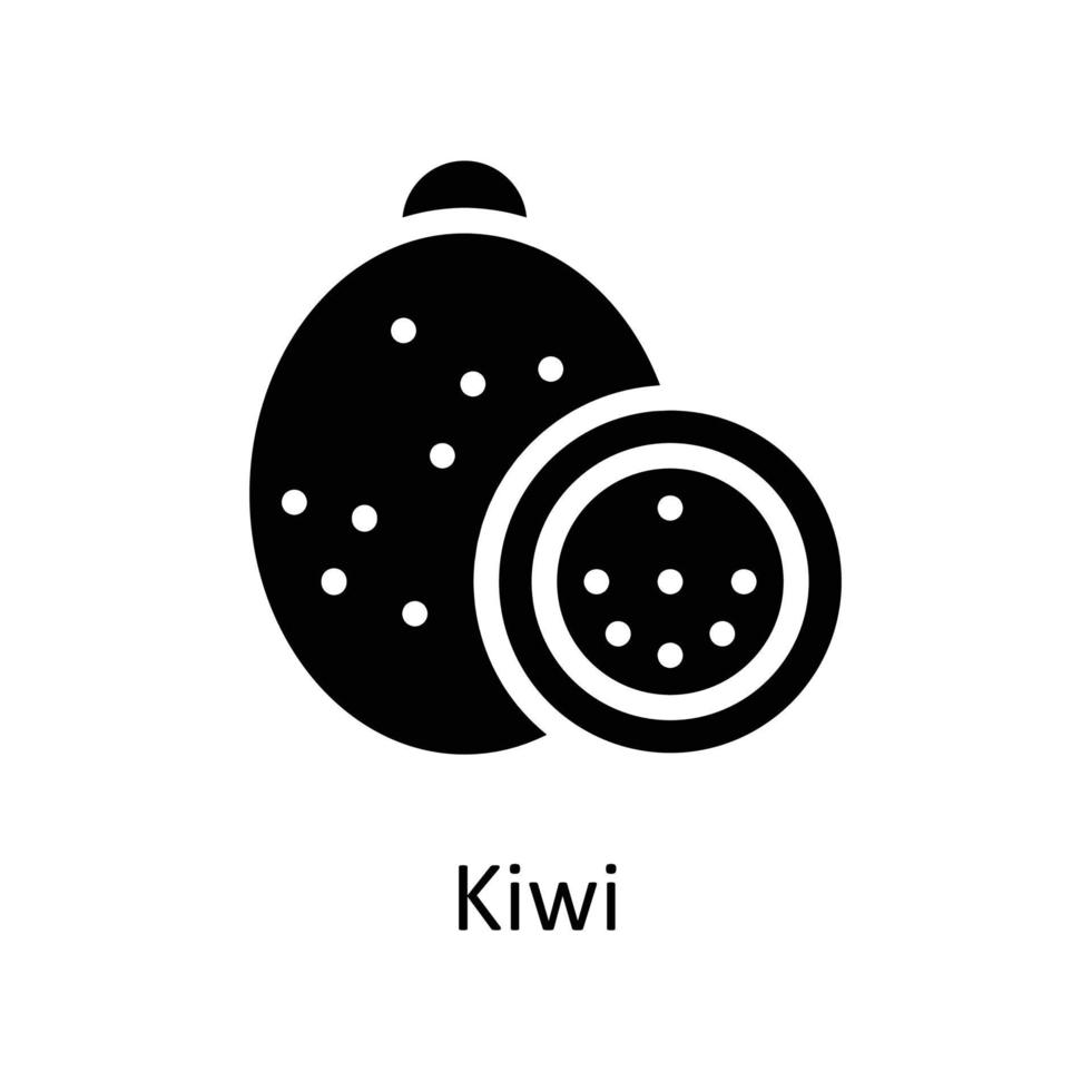 Kiwi Vektor solide Symbole. einfach Lager Illustration Lager