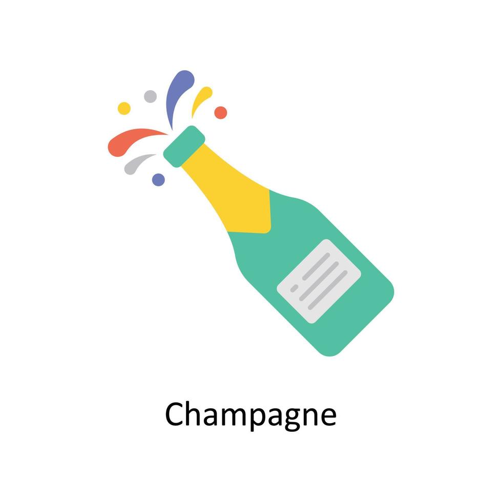 champagne vektor platt ikoner. enkel stock illustration stock illustration