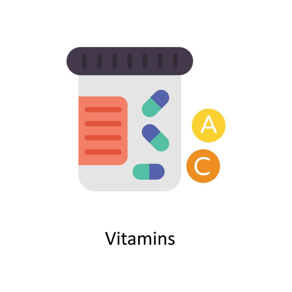 Vitamine Vektor eben Symbole. einfach Lager Illustration Lager