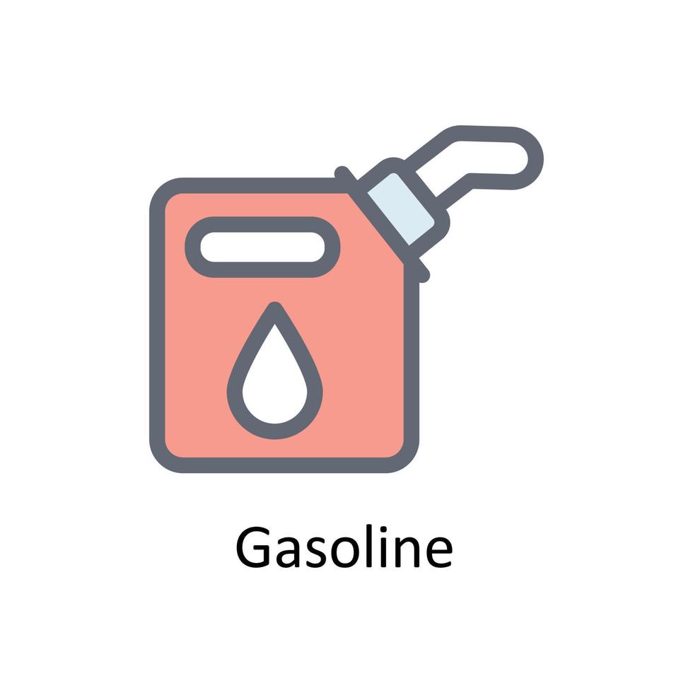 Benzin Vektor füllen Gliederung Symbole. einfach Lager Illustration Lager