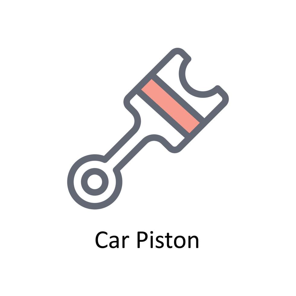 Auto Kolben Vektor füllen Gliederung Symbole. einfach Lager Illustration Lager