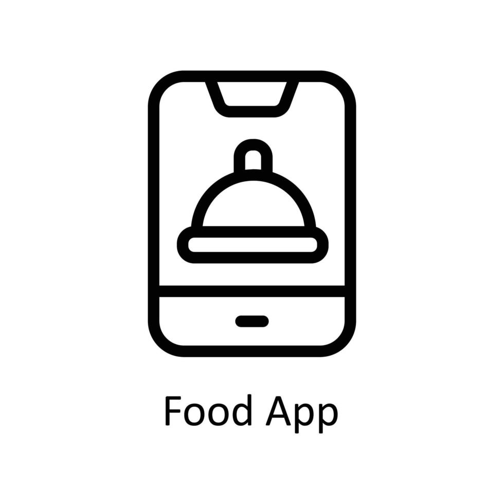 mat app vektor översikt ikoner. enkel stock illustration stock